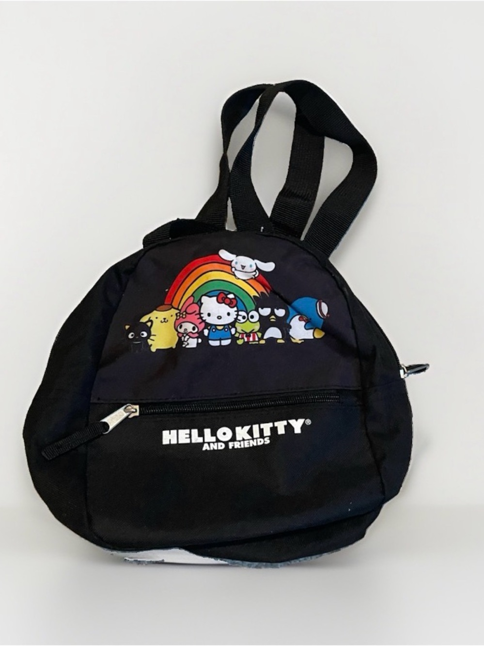 Hello Kitty Black Kids Mini Backpack with Rainbow Characters